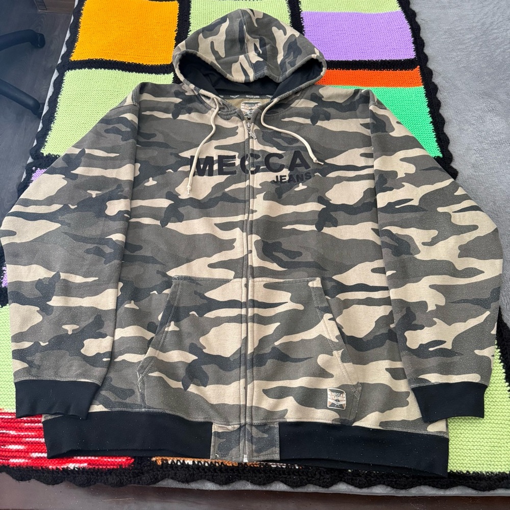 Hoodie Jacket Sweater Mecca Platoon Size Mens XL Camo Full Zip